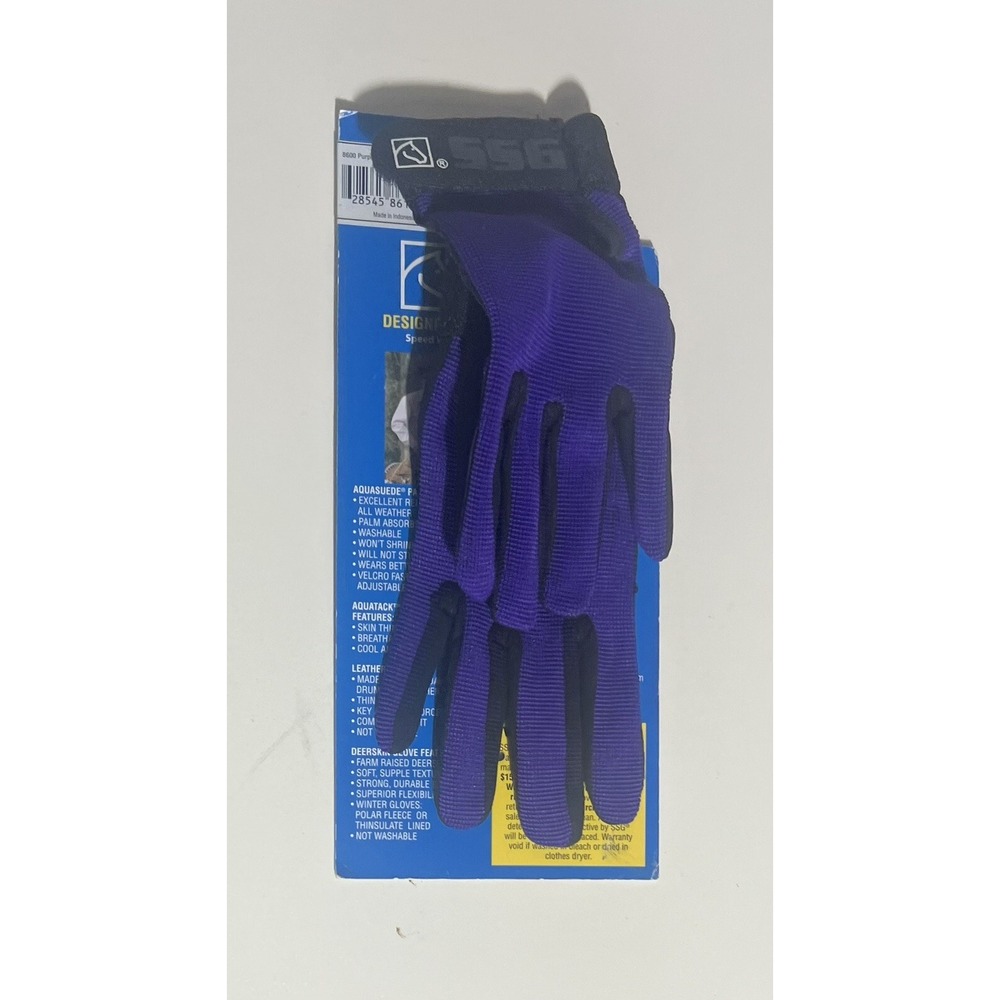 SSG  Child's 4/5 All Weather Style 8600 Purple‎ Horseback Riding Gloves NWT